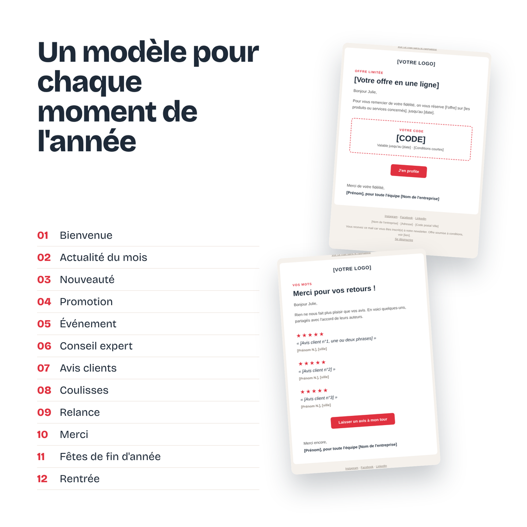 Le Pack Newsletter : aperçu du contenu
